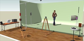 草图大师模型演播厅