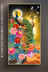 原创神鸟图轻奢晶瓷画装饰画挂画