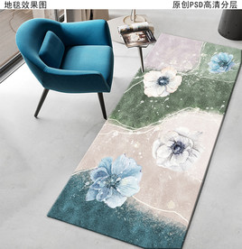 北欧风抽象床边地毯