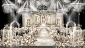 欧式宫廷白香槟婚礼效果图