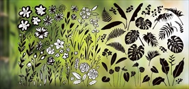 各种卡通森林植物矢量元素