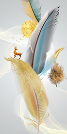 欧式羽毛麋鹿玄关