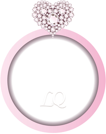 粉色戒指婚礼水牌吊牌花纹边框