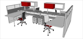 草图大师模型办公桌