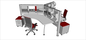 草图大师模型办公桌