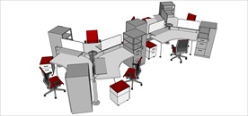 草图大师模型办公桌