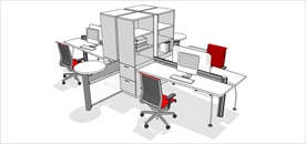 草图大师模型办公桌