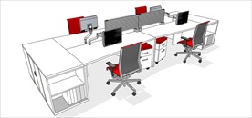 草图大师模型办公桌