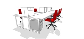 草图大师模型办公桌