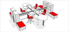 草图大师模型办公桌