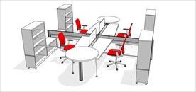 草图大师模型办公桌