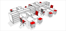 草图大师模型办公桌