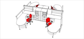 草图大师模型办公桌