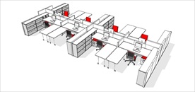 草图大师模型办公桌