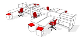 草图大师模型办公桌