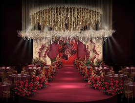 红金色婚礼仪式区