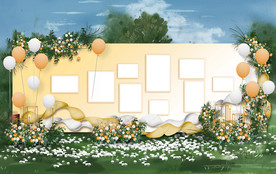 黄色系户外照片展示区