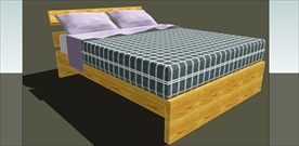 草图大师模型双人床