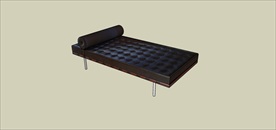 草图大师模型皮面单人床