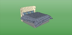 草图大师模型现代家具双人床