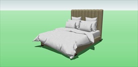 草图大师模型现代家具双人床
