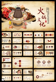水墨中国风火锅文化PPT模板