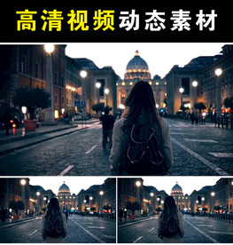 街上美女背影mp4短视频素材