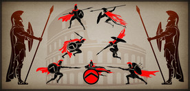 矢量手绘古罗马兵团