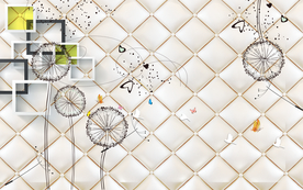 蒲公英电视背景墙