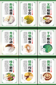 食堂标语餐厅文化节约粮食挂图