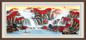 旭日东升 山水画