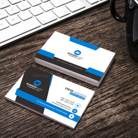 黑色蓝色通用名片正反双面PSD