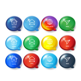 彩色质感水晶按钮