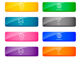 彩色质感水晶按钮