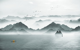 水墨意境背景墙