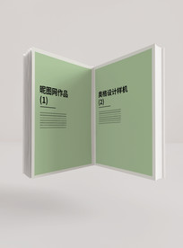 打开的书本画册样机