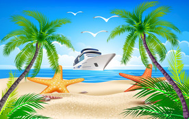 海景儿童房小孩房卡通背景墙