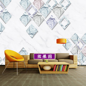3D菱形 几何背景墙