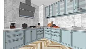 北欧风格厨房SU模型