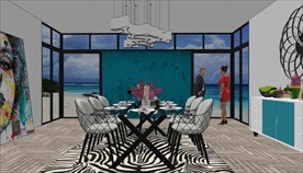 别墅客厅SU模型