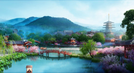 古建园林景观效果图