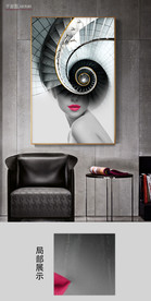 欧式梦幻楼梯女郎高端大气装饰画