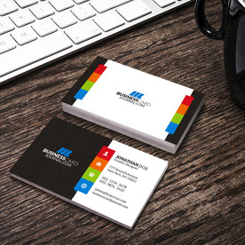 黑彩简约名片正反双面PSD模板