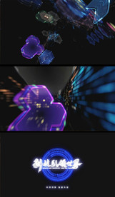 蜂窝效果科技标题演示模版