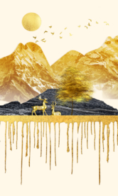 金山山峰玄关晶瓷画装饰画