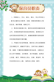 幼儿园 制度 展板 教师职责