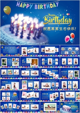 生日快乐纪念册电子相册PPT