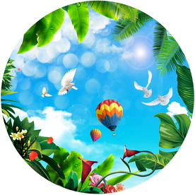 圆形蓝天白云吊顶