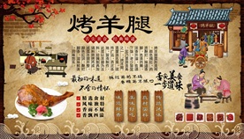 新疆烤羊腿背景墙