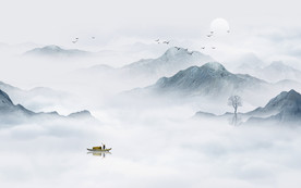 意境水墨山水画